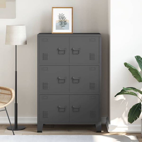 vidaXL Ba&uacute;l de almacenaje industrial metal antracita 75x40x115 cm