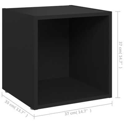 vidaXL Muebles para TV 2 uds madera contrachapada negro 37x35x37 cm