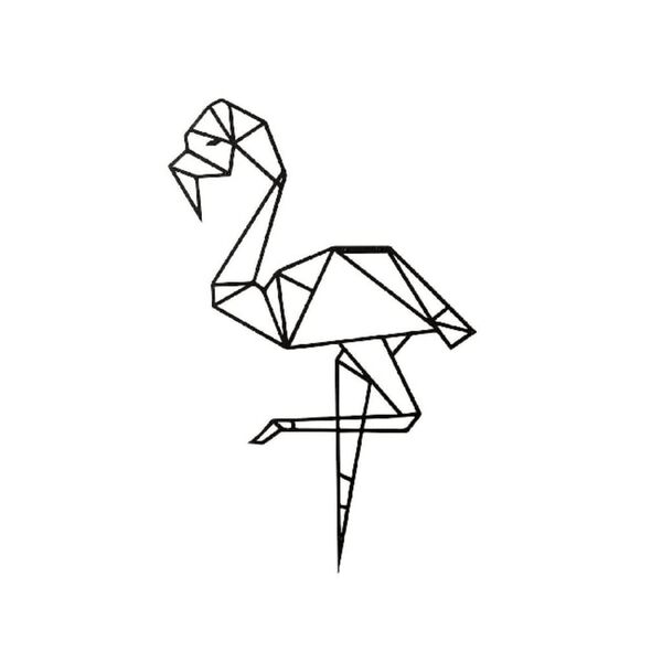 Homemania Adorno de pared Flamingo acero negro 31x50 cm