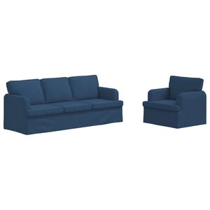 vidaXL Sof&aacute; 2 pcs Azul
