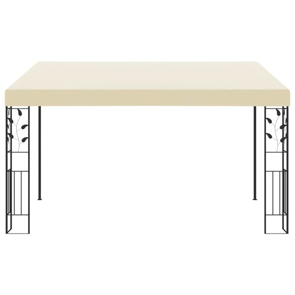 vidaXL Cenador con montaje en la pared crema 4x3x2,5 m