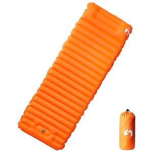 vidaXL Colch&oacute;n de camping autoinflable con almohada 1 persona naranja