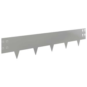 vidaXL Borde de C&eacute;sped 50 pcs 100 x 20 cm Acero Plateado
