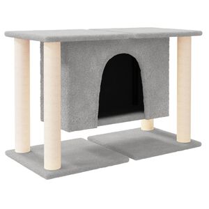 vidaXL Rascador para gatos con postes de sisal gris claro 190 cm