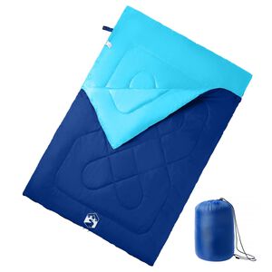 vidaXL Saco de dormir doble y almohadas camping adultos 3-4 estaciones
