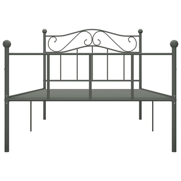 vidaXL Estructura de cama sin colch&oacute;n metal gris 100x200 cm