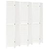 vidaXL Biombo separador de 6 paneles madera maciza Paulownia blanco retro