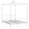 vidaXL Estructura de cama con dosel sin colch&oacute;n metal blanco 180x200cm