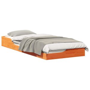 vidaXL Estructura de cama Marr&oacute;n cera 90 x 220 cm
