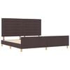 vidaXL Estructura de cama con cabecera Marr&oacute;n oscuro 200 x 200 cm tela