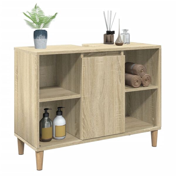 vidaXL Mueble de baño madera de ingeniería roble Sonoma 80x33x60 cm