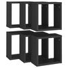 vidaXL Estante cubo pared 6 uds negro 30x15x30 cm