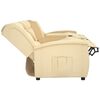 vidaXL Sof&aacute; reclinable de 4 plazas con portavasos crema