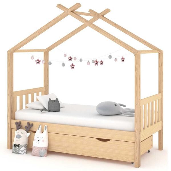vidaXL Estructura cama infantil con caj&oacute;n madera pino maciza 80x160 cm