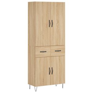 vidaXL Aparador alto madera contrachapada color roble 69,5x34x180 cm