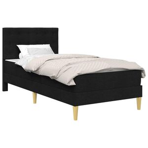 vidaXL Estructura de cama con colch&oacute;n Negro 90 x 190 cm tela
