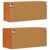 vidaXL Armario de Pared con estante 2 pcs Marr&oacute;n cera 80 x 30 x 35 cm