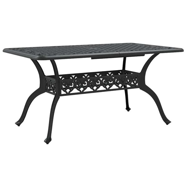 vidaXL Juego de comedor de jard&iacute;n 5 piezas aluminio fundido negro