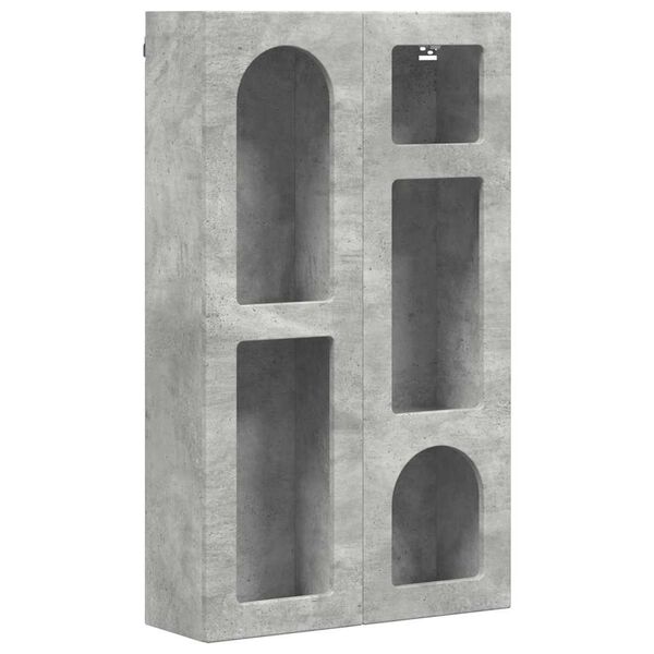 vidaXL Mueble colgante con estante Gris Concreto 59 x 20 x 100 cm