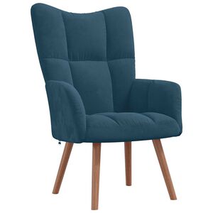 vidaXL Sill&oacute;n de relax de terciopelo azul