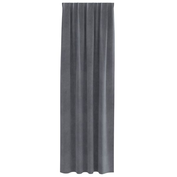 vidaXL Cortinas opacas 2 pcs Gris Claro 140 x 245 cm Terciopelo