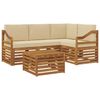 vidaXL Conjunto de sof&aacute;s de exterior 5 uds. Natural y Beige Poli&eacute;ster