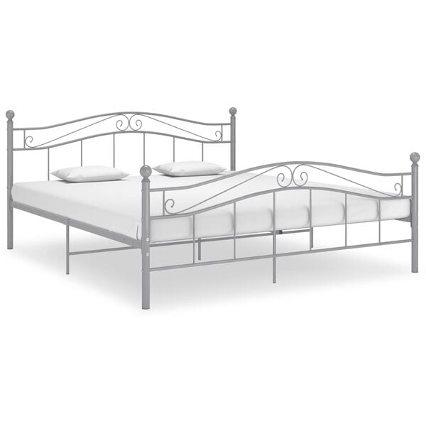 vidaXL Estructura de cama sin colch&oacute;n metal gris 140x200 cm