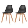 vidaXL Sillas de comedor 2 unidades pl&aacute;stico negro