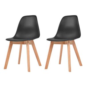 vidaXL Sillas de comedor 2 unidades pl&aacute;stico negro
