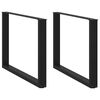 vidaXL Patas para mesa de comedor en forma de U (2 unidades), color negro, 100 x (72-73) cm, acero