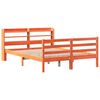 vidaXL Cama sin colch&oacute;n madera maciza de pino marr&oacute;n cera 160x200 cm