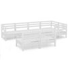 vidaXL Juego de muebles de jard&iacute;n 7 piezas madera maciza pino blanco
