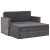 vidaXL Set de muebles de jard&iacute;n 2 pzas y cojines rat&aacute;n sint&eacute;tico gris
