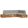 vidaXL 5 uds. Conjunto de sof&aacute;s de exterior Gris Natural y Claro