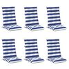 vidaXL Coj&iacute;n de exterior 6 uds. Tela Azul y Blanco 120 x 50 x 7 cm