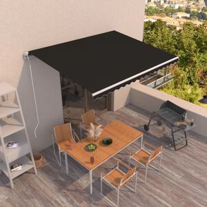 vidaXL Toldo retr&aacute;ctil autom&aacute;tico gris antracita 450x350 cm