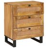 vidaXL Armario de Noche Natural 50 x 33 x 62 cm Madera de mango maciza