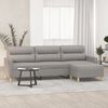 vidaXL Sof&aacute; de 3 plazas con taburete de tela gris claro 210 cm