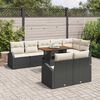 vidaXL Conjunto de sofá de jardín 9 pcs Negro Poliratán