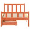 vidaXL Estructura de cama sin colch&oacute;n madera maciza marr&oacute;n 75x190 cm