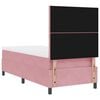 vidaXL Cama Box Spring LED con colch&oacute;n Rosa 90 x 190 cm tela