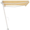 vidaXL Toldo de pie retr&aacute;ctil manual amarillo y blanco 450x350 cm