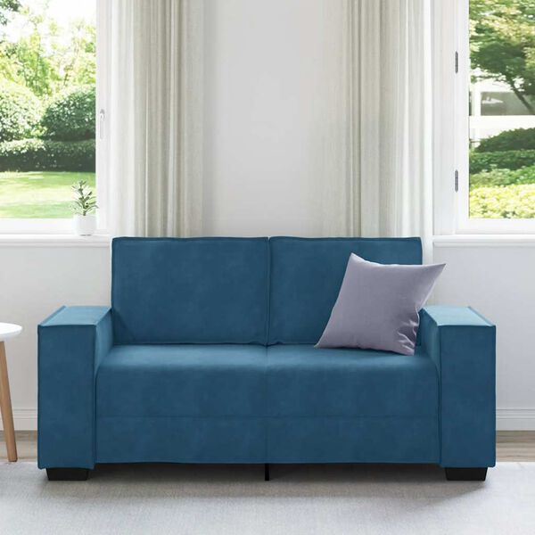 vidaXL Sof&aacute; de 2 plazas terciopelo azul 160x78x84 cm