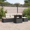 vidaXL Conjunto de sof&aacute;s de jard&iacute;n 6 pcs Negro rat&aacute;n sint&eacute;tico