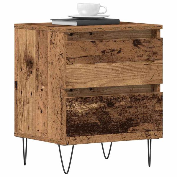 vidaXL Armario de Noche con caj&oacute;n Madera vieja 40 x 35 x 50 cm