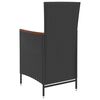 vidaXL Set comedor de jard&iacute;n 5 piezas rat&aacute;n sint&eacute;tico y cojines negro