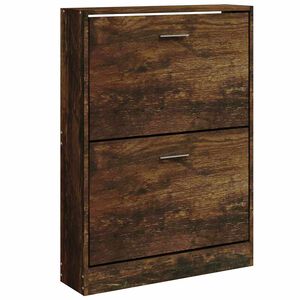 vidaXL Zapatero madera contrachapada roble ahumado 59x17x81 cm
