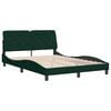 vidaXL Estructura cama sin colch&oacute;n terciopelo verde oscuro 140x190 cm