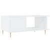 vidaXL Mesa de centro madera contrachapada blanco brillo 90x50x40 cm