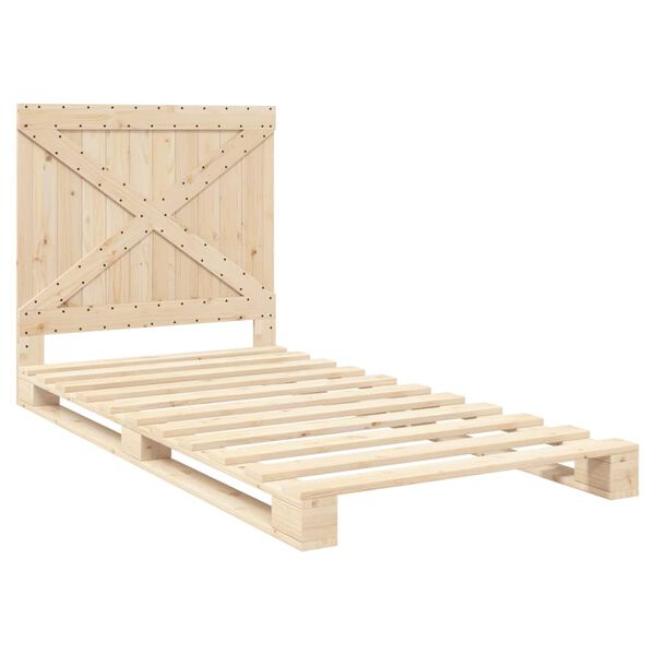 vidaXL Estructura de cama con cabecero madera maciza pino 100x200 cm